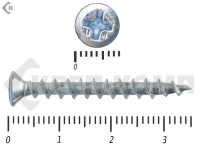 Шуруп оконный, крупная резьба, Белый цинк 4,1х35 Kn Фасовка (500шт)