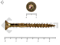 Саморезы Конструкционные, потай Torx, желтый цинк   5.0х 45 мм (200 шт) 