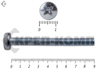 Винт полуцилиндрическая головка,цинк DIN7985 6х 90 (900шт)