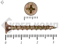 Саморез жёлтый цинк PH-2, по дереву 3,5х32 (12000шт)